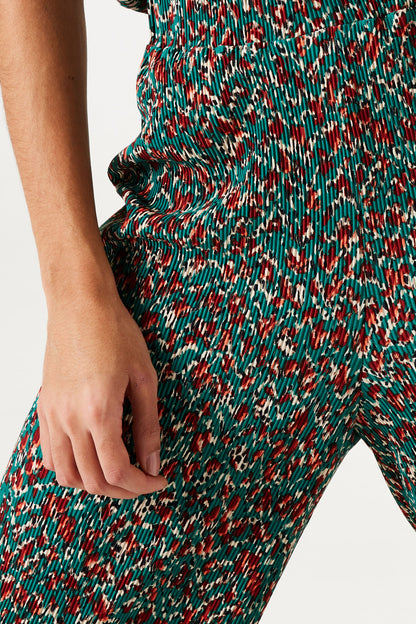 Ensemble Top et Pantalon Fluide à Imprimé Texturé