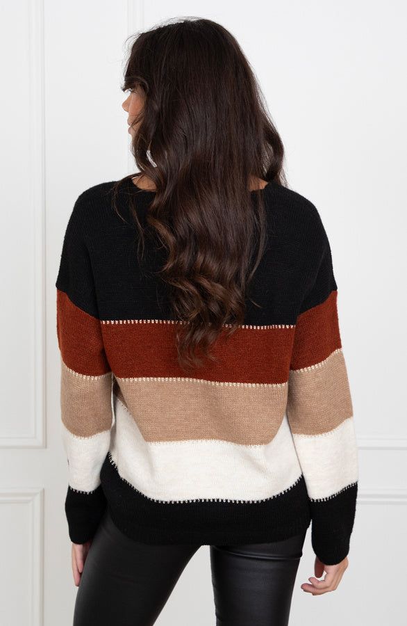 Pull à rayures Luana émeraude